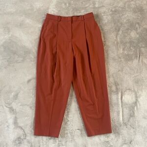 Theory High Waisted Straight Leg Wool Trousers Size 8 Quiet Luxury Office